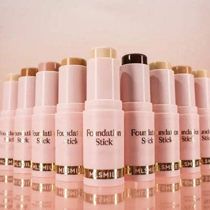 Blushimmer face makeup stick foundation with six color options, full coverage, moisturizing, natural matte finish for dark skin tones