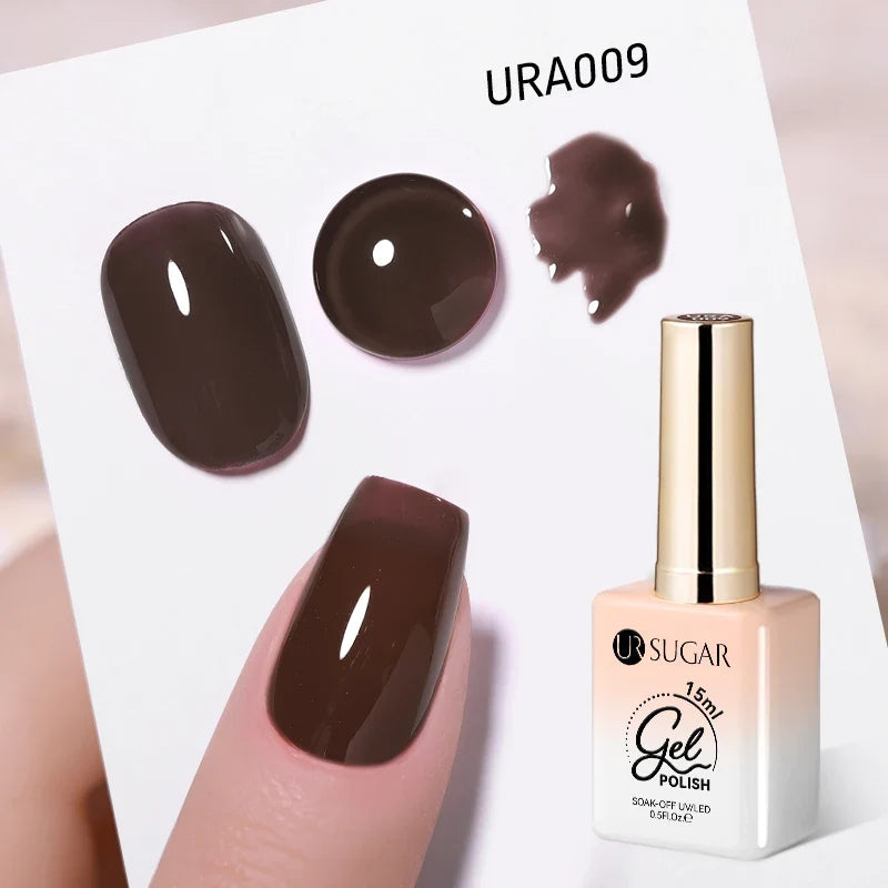 Blushimmer UR Sugar 15ml translucent white gel polish for semi-permanent UV nail art, soak-off gel varnish, latest fashion color.