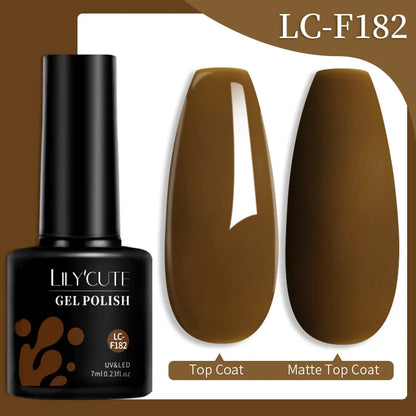 Colorful LILYCUTE 7ML gel nail polish by Blushimmer with vibrant shades for long-lasting manicure and nail art.