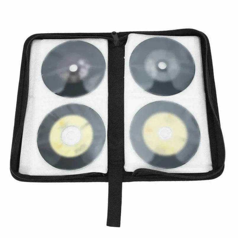 80 Discs DVD CD Storage Wallet Double-Sided Zipper Case Multi-Purpose Media Binder Album for Blu-ray Game Discs