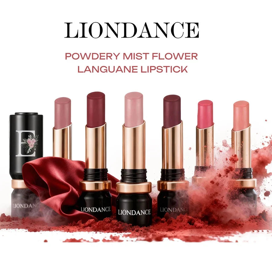 Blushimmer LIONDANCE Velvet Matte Lipstick in soft dark nude with high pigment, long-lasting, waterproof lip balm for women.
