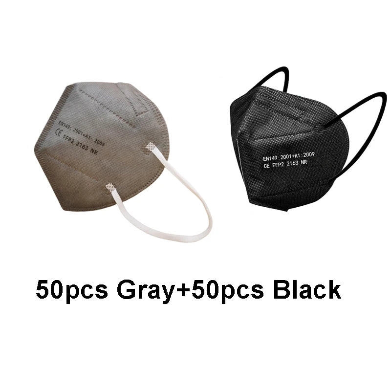 100pcs Kids mascarillas fpp2 Black KN95 CE Child FFP2 face mask mascarilla kn95 5Layers Non-wove ffp2 Kid mask kn95 reusable