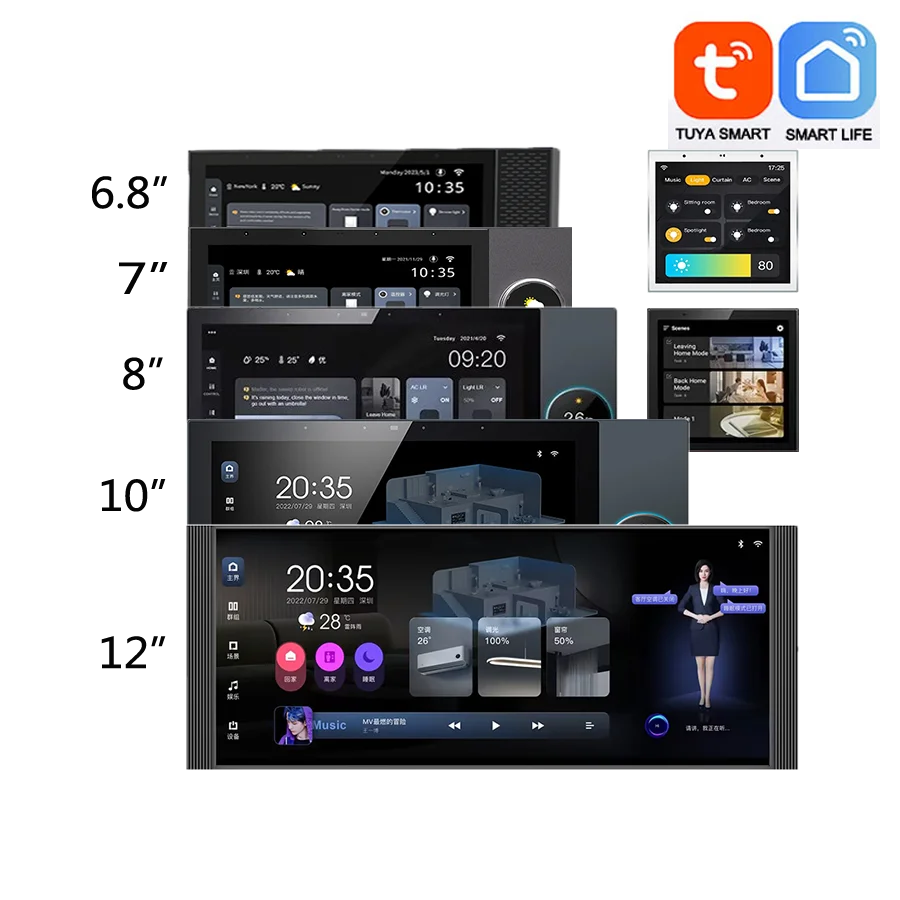 Tuya Smart Home 8-inch Multifunction Intelligent Control Touch Screen Background Music Host ZigBee Gateway Central Control Panel