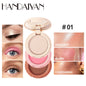 Blushimmer 3-in-1 matte highlighter, contour, blush palette with pearly face powders for professional makeup application