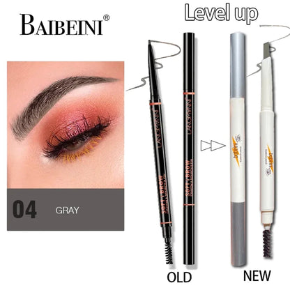 Blushimmer waterproof dual-ended eyebrow pencil with brush tip, featuring auto-rotate design for natural, long-lasting eyebrow contour.