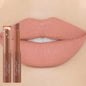 Blushimmer nude matte waterproof lipstick in sexy red velvet shade, long-lasting lip color for women, makeup cosmetic.