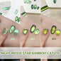 Blushimmer MIANEL 12ML Emperor Green cat eye gel nail polish showing glossy green nails with a cat eye effect.