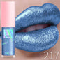 Blushimmer 18-color glitter lip gloss with long-lasting waterproof liquid lipstick, pearl shine, sparkling lip makeup for women.