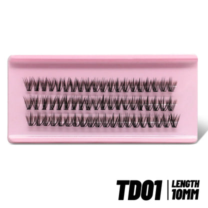 GROINNEYA Lash Clusters Kit Spikes Lash Individuals Eyelash Clusters D-Curly Lash Clusters Kit with Bond and Seal Makeup