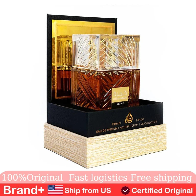 Blushimmer Lattafa Khamrah Vanilla Eau de Parfum bottle with warm spicy amber and cinnamon notes, 100ml unisex fragrance
