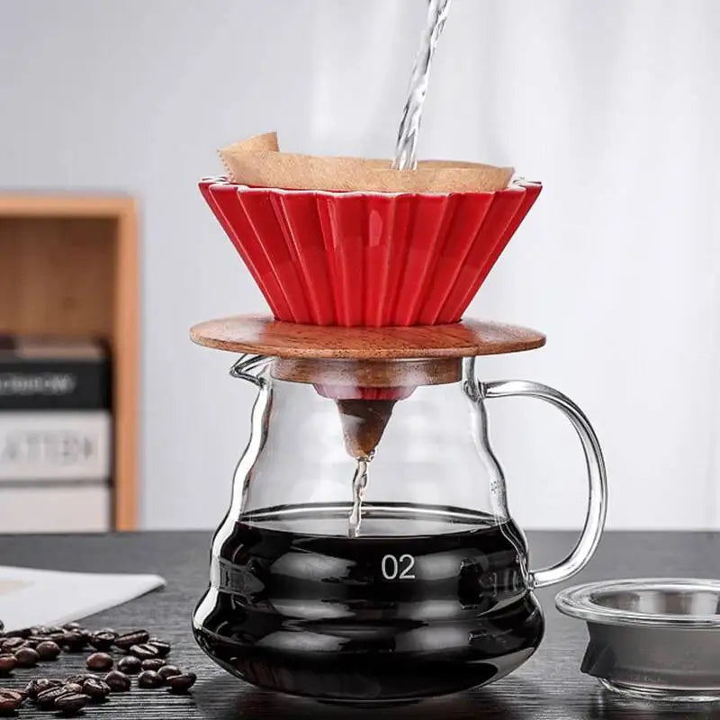 Ceramic Hand Brewing Coffee Dripper Pour Over Coffee Maker Handmade Origami Coffee Filter Cup Flower Shape Funnel Drip Cafe Cup