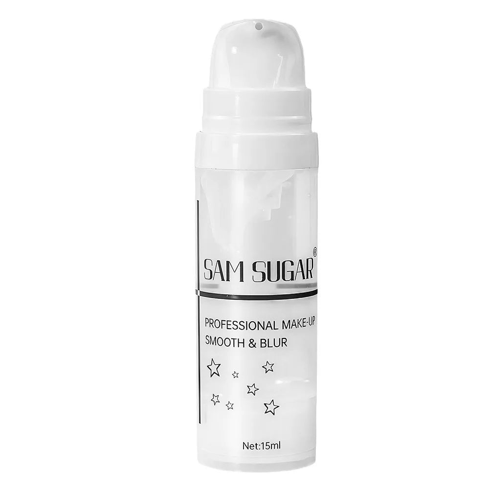 Blushimmer Sam Sugar Invisible Pore Primer with hydrating, lightweight formula, oil control, and brightening effects in a sleek tube.