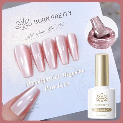 Blushimmer Born Pretty 117 Colors cat magnetic gel nail polish in 10ml bottle, showcasing vibrant semi-permanent manicure nails.