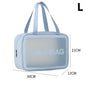Transparent waterproof travel wash bag by Blushimmer, large capacity cosmetic organizer with multiple compartments for women.