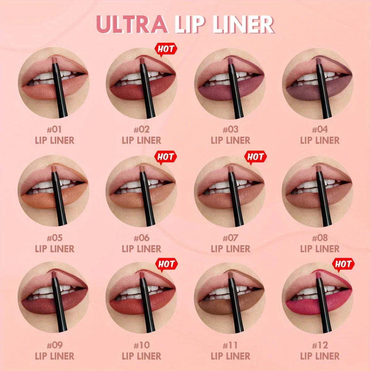 Blushimmer nude matte lip liner pencil with waterproof, long-lasting, non-stick lipstick tint for precise lip makeup application.