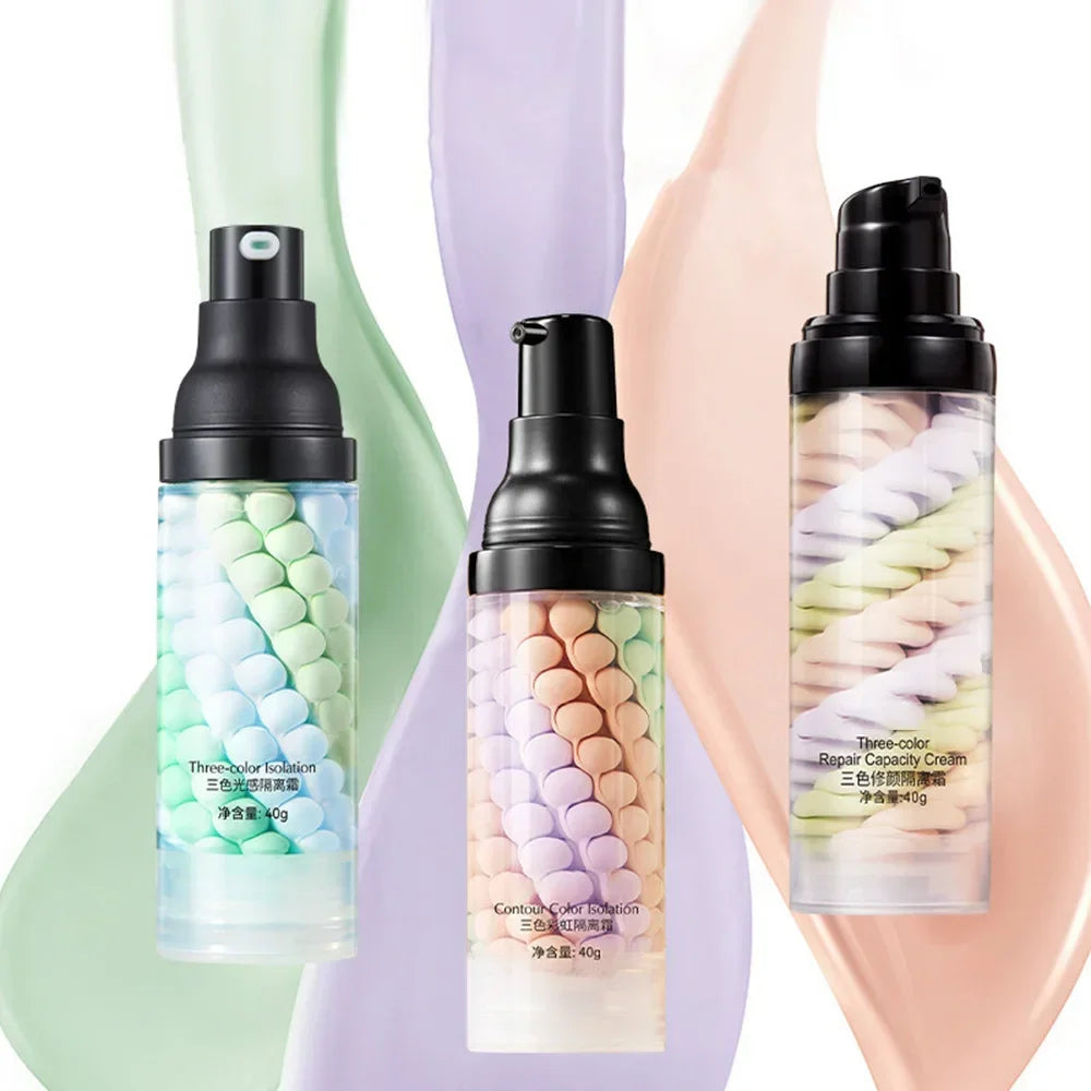 Blushimmer three-color repair and isolation cream protective primer in a 40g tube, moisturizing makeup base with color correction.