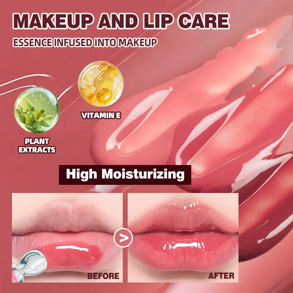 Blushimmer QIBEST mirror pearl lip gloss with long-lasting shine, moisturizing formula, glitter finish, and jelly pout lip tint.