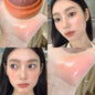 Blushimmer Herorange Peach Ball Cloud Velvet Blush Cream with fine powder texture, dewy finish, natural glow, long-lasting makeup effect.