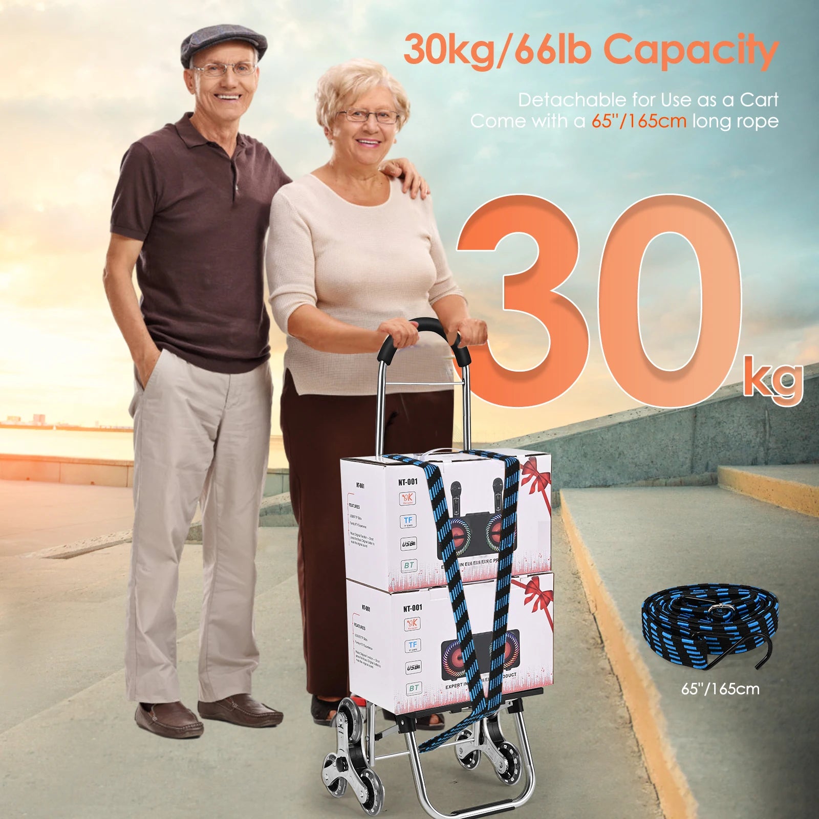 Durable Stainless Steel Triangular Wheels Utility Cart Grocery Cart Foldable Grocery Shopping Cart With Wheels