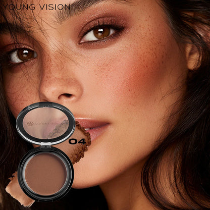 Blushimmer Silky Matte Bronzer and Contour Powder palette with 3D face shaping and nose shadow for long-lasting makeup.