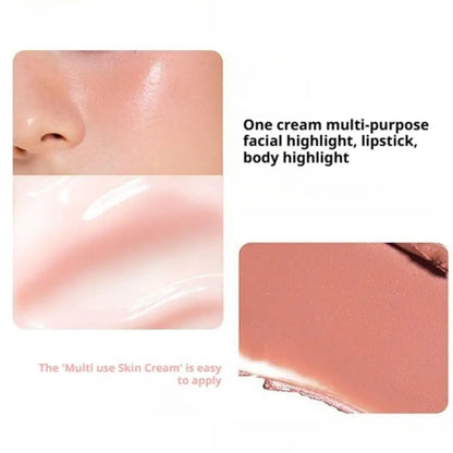 Blushimmer 4-color blush, highlighter, and contour palette with matte, brightening shades and smooth texture for Korean makeup.