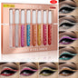 Set of 8 waterproof Eyeliner Pens by Blushimmer with glitter and matte colors, long-lasting eye makeup cosmetics kit.
