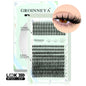 GROINNEYA Lash Clusters Kit Spikes Lash Individuals Eyelash Clusters D-Curly Lash Clusters Kit with Bond and Seal Makeup