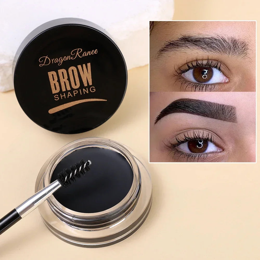 3D Wild Eyebrow Tint Cream by Blushimmer in waterproof matte brown black gel, showing the textured product in a sleek container.