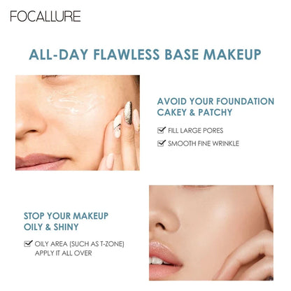 FOCALLURE Makeup Primer Oil Control Face Base Invisible Pores Cream Before Makeup Moisturizing Foundation Primer Cosmetics
