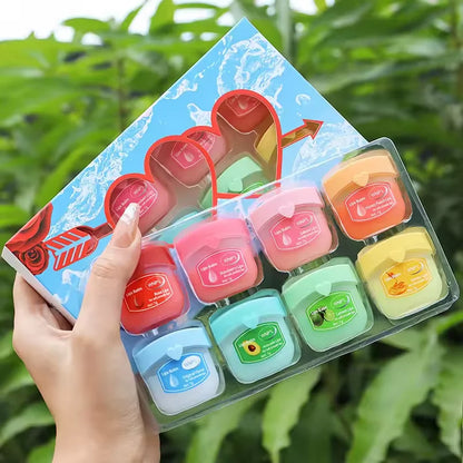 Blushimmer Fruit Series lip balm set with 4, 6, or 8 moisturizing, refreshing, non-sticky lip masks for soft, healthy lips.
