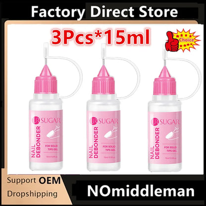 Blushimmer 15ML acetone-free nail glue remover for press-on nails, gentle, multi-functional nail polish and tip remover.