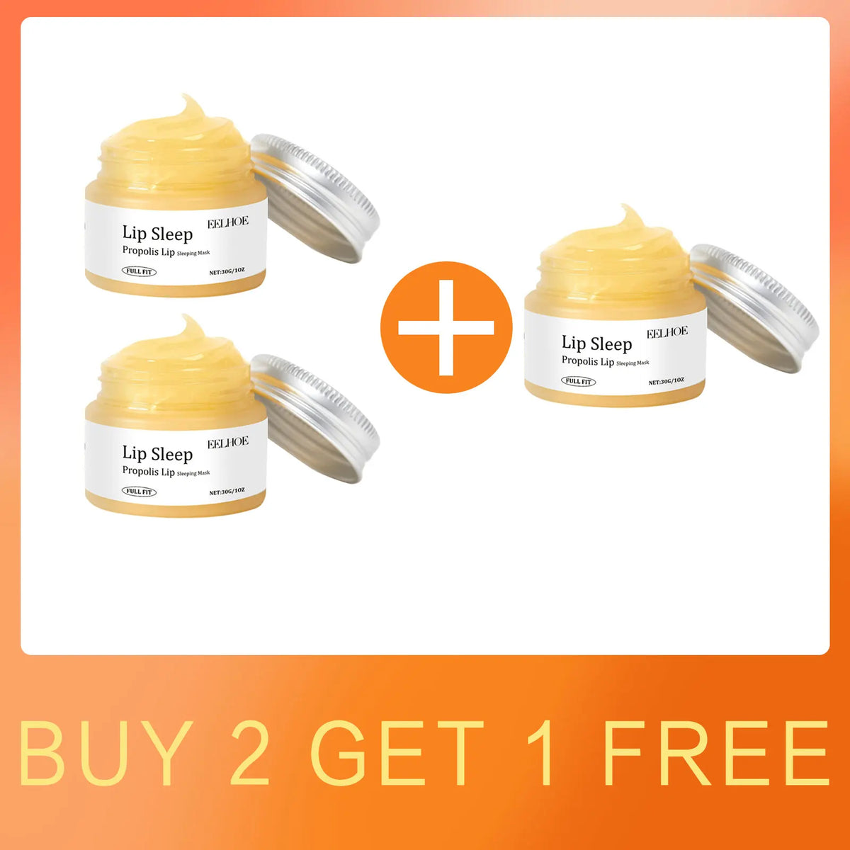 Blushimmer EELHOE Propolis Night Lip Mask in a 30g jar, hydrating, exfoliating, and repairing chapped, freezing, and dry lips.