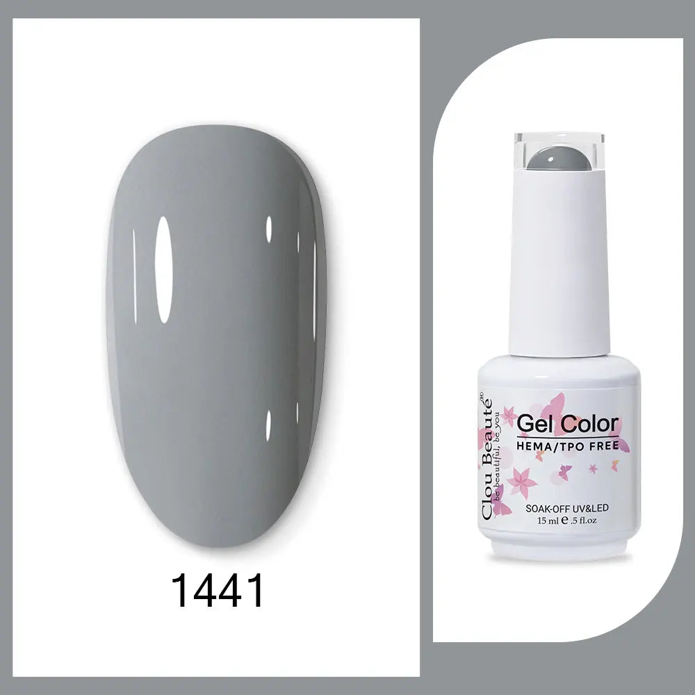 Clou Beaute 15ml semi-permanent gel nail polish in vibrant red, black, white, green, neon colors with velvet top coat, by Blushimmer