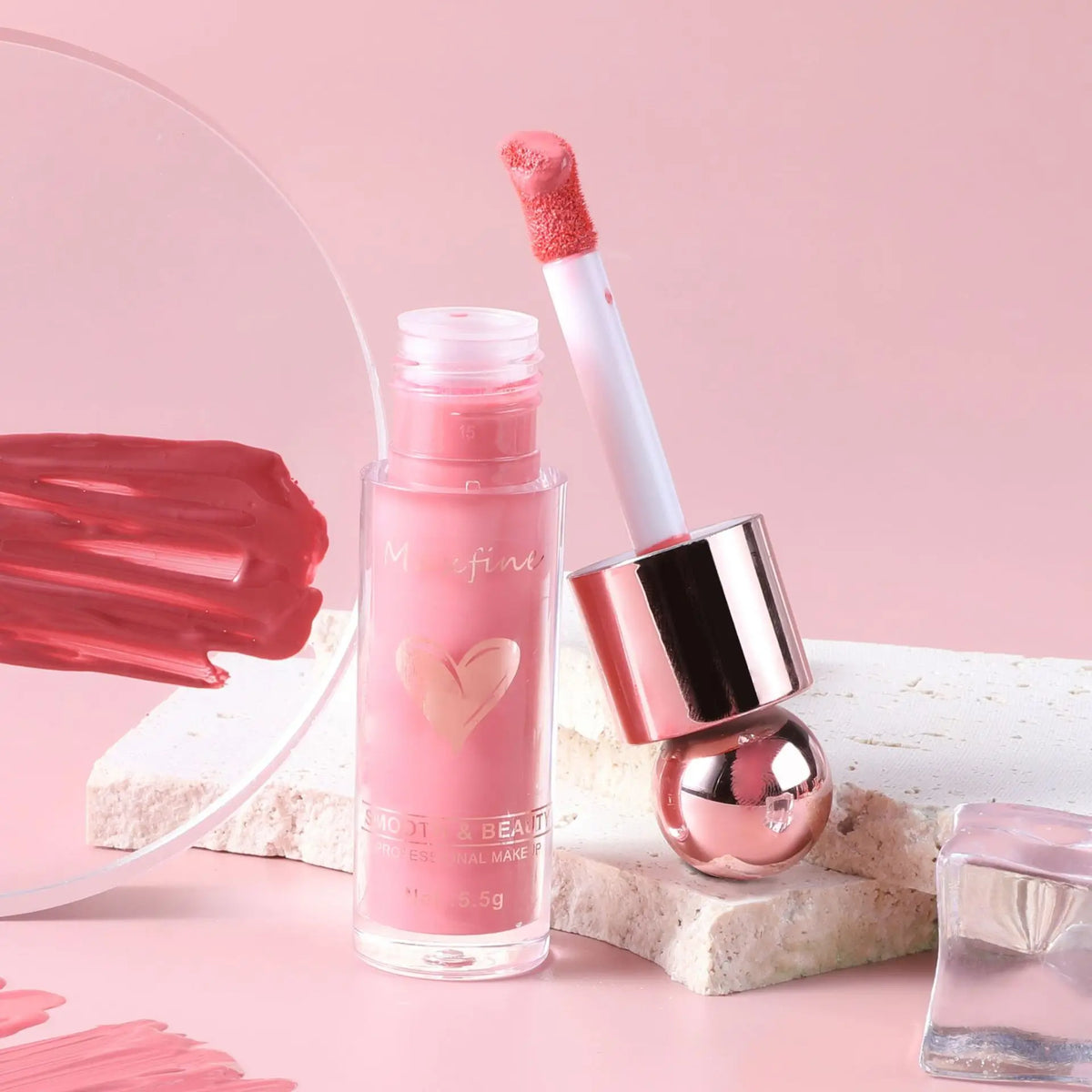 Blushimmer matte liquid blush with highly pigmented, long-lasting, smooth festival stage makeup in a vibrant pink shade