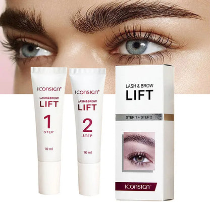 Blushimmer 2-pack 10ml lash lift and brow lamination kits with lotion tubes for eyelash perming and setting, step 1 and 2.