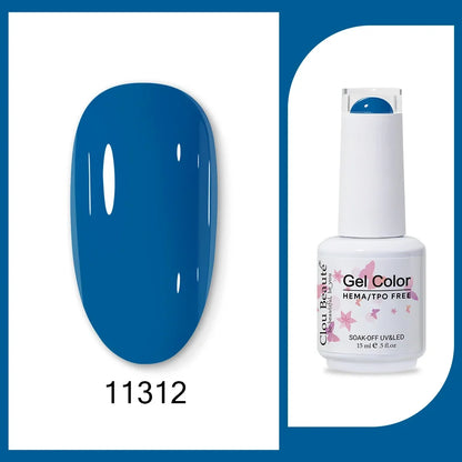 Blushimmer Clou Beaute 15ml neon gel nail polish base and top coat in red, black, white, green with velvet finish and 400 colors option.