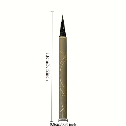 Black waterproof liquid eyeliner pen with fine tip from Blushimmer, designed for precise, long-lasting eye makeup application.