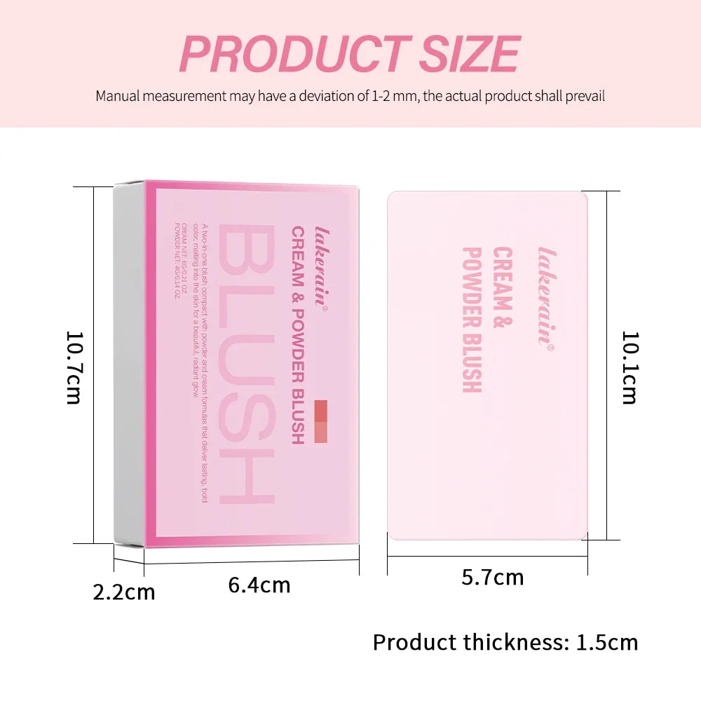 Blushimmer Juvia's Cream Powder Matte Blush Duo with high pigment, natural rose shades, long-lasting, smooth matte finish.