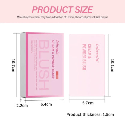 Blushimmer Juvia's Cream Powder Matte Blush Duo with high pigment, natural rose shades, long-lasting, smooth matte finish.