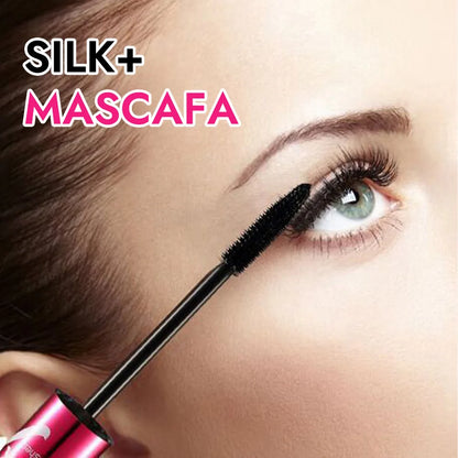 Blushimmer fiber mascara set with double tubes, waterproof, long-lasting, creates naturally curled, long eyelashes without smudging