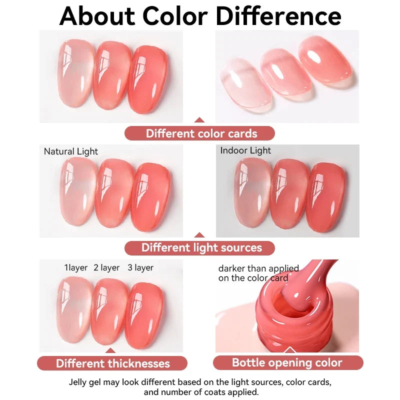 Blushimmer UR SUGAR 15ml translucent white jelly gel polish for semi-permanent UV nail art, soak-off gel varnish.