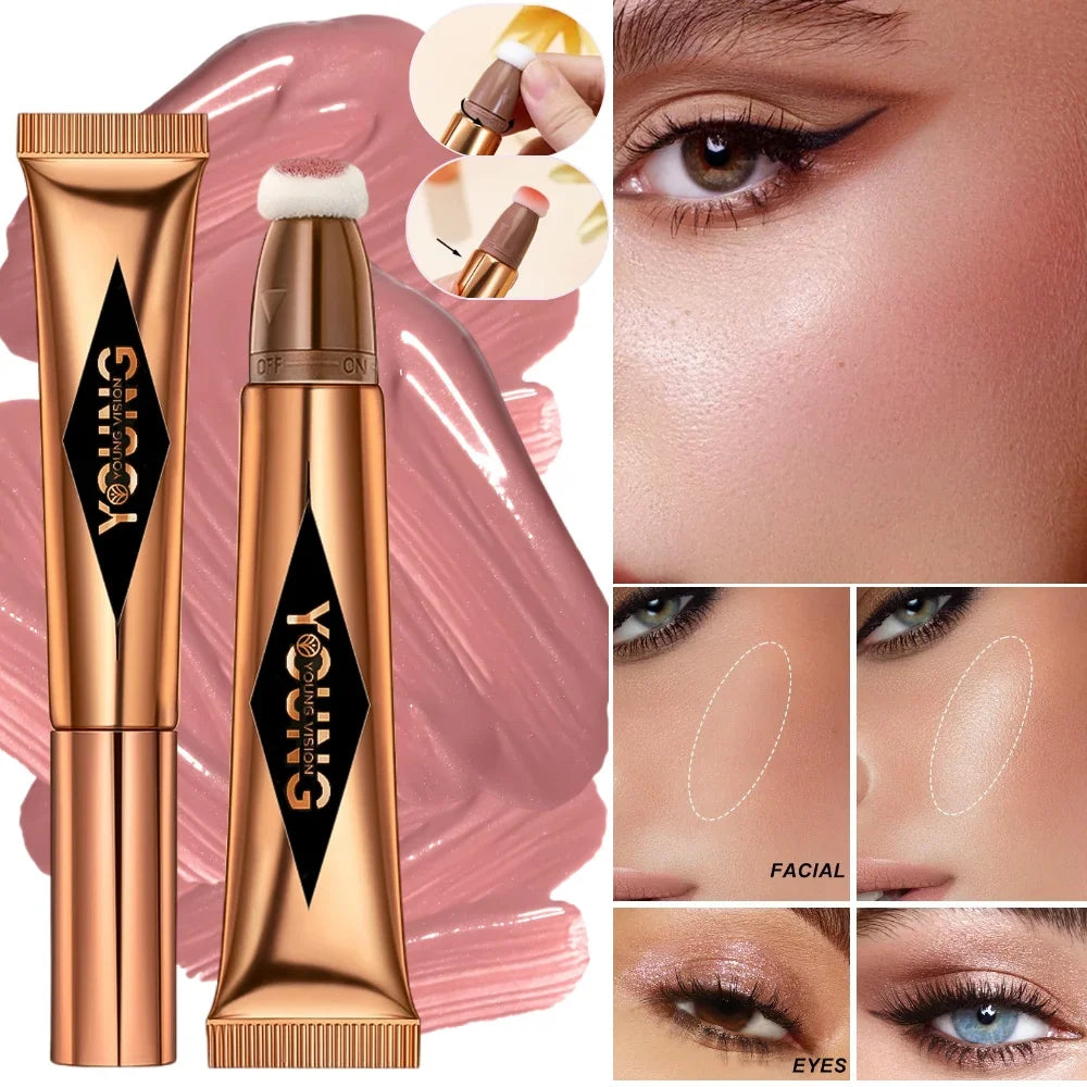 Blushimmer Young Vision air cushion powder blusher stick in high gloss liquid rouge, available in 6 colors.