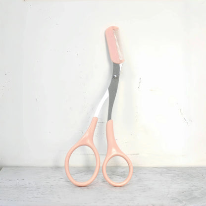 Blushimmer stainless steel eyebrow razor and scissors set with anti-scratch design, crescent sharp beauty tool for beginners in multi-color