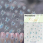 Blushimmer Jelly Butterfly 5D nail art sticker with rhinestones, shiny insect design, self-adhesive manicure decoration, close-up view.