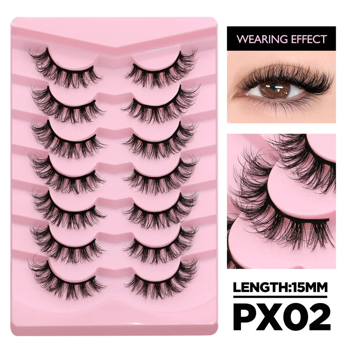 Blushimmer fluffy 3D mink cat eyelashes with natural look, lightweight, reusable false lashes for daily, party, and wedding makeup.