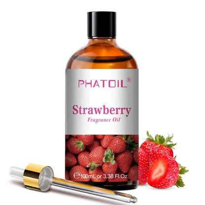Blushimmer PHATOIL 100ml aromatherapy fragrance oil with coconut, vanilla, strawberry, cherry, and lemon scents for diffusers and candles.