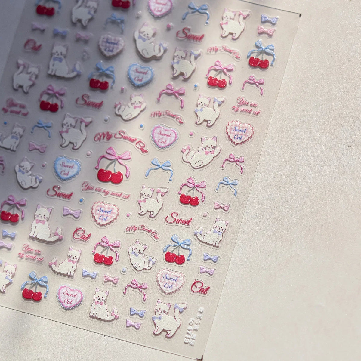 Brown 5D Japanese Kawaii Bear nail art stickers by Blushimmer, self-adhesive cartoon bear decals for DIY nail decoration.