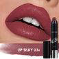 Blushimmer waterproof matte lipstick pencil in a nude shade, long-lasting, non-stick lip stain and lip tint cosmetic pen.