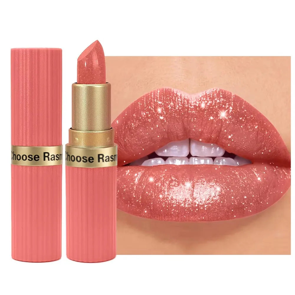 Blushimmer Rasme 6-color chocolate bar lipstick with pearl matte finish, waterproof and long-lasting makeup lipstick image.