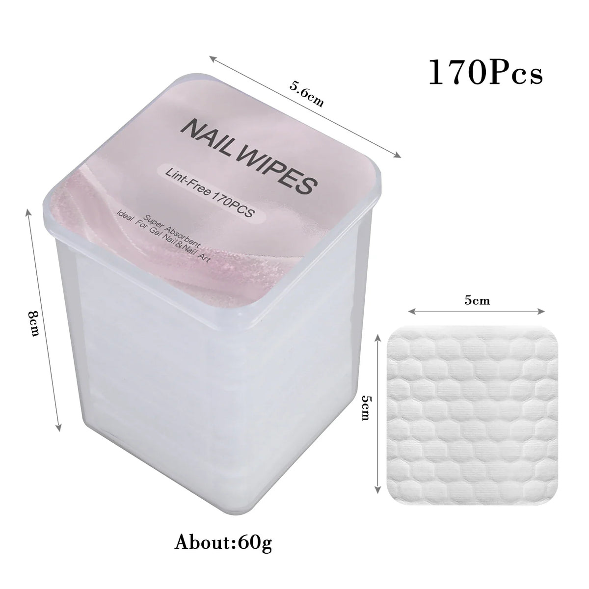 Blushimmer nail polish remover wipes and cleaning pads, non-woven nail pads for women and girls, suitable for beauty salon use